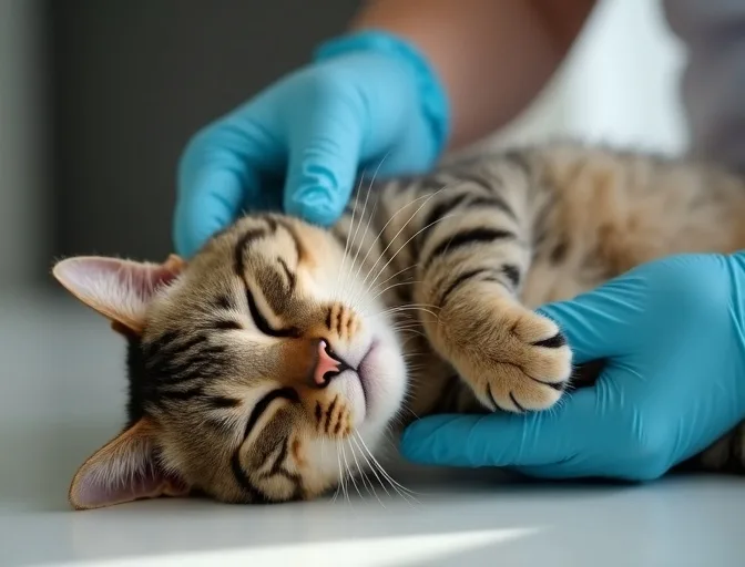 Specialist carefully handling a deceased cat with dignity in Gheringhap